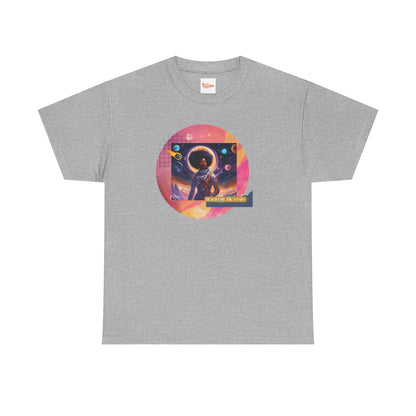 Graphic Tee - Reach for the Stars, Black Female Astronaut Design