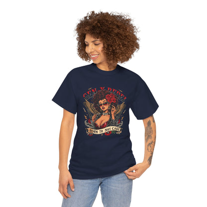 Gen X Rebel T-Shirt — African American Woman with Guitars & Roses Graphic