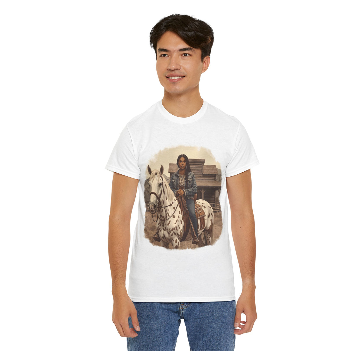African American Cowgirl on Dapple Gray Horse T-Shirt