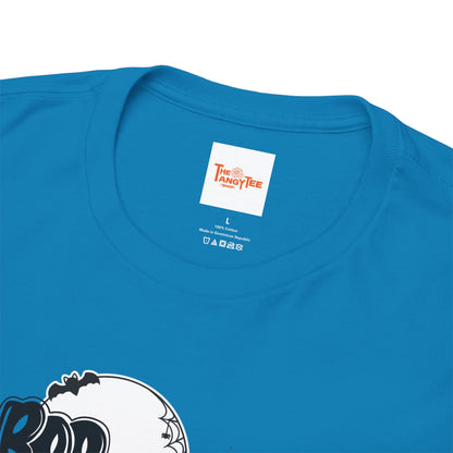 Halloween Unisex Tee with Black Cat and Skull Graphic