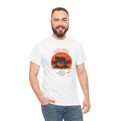 Graphic Sunset Eat + Sea Lounge Unisex Tee