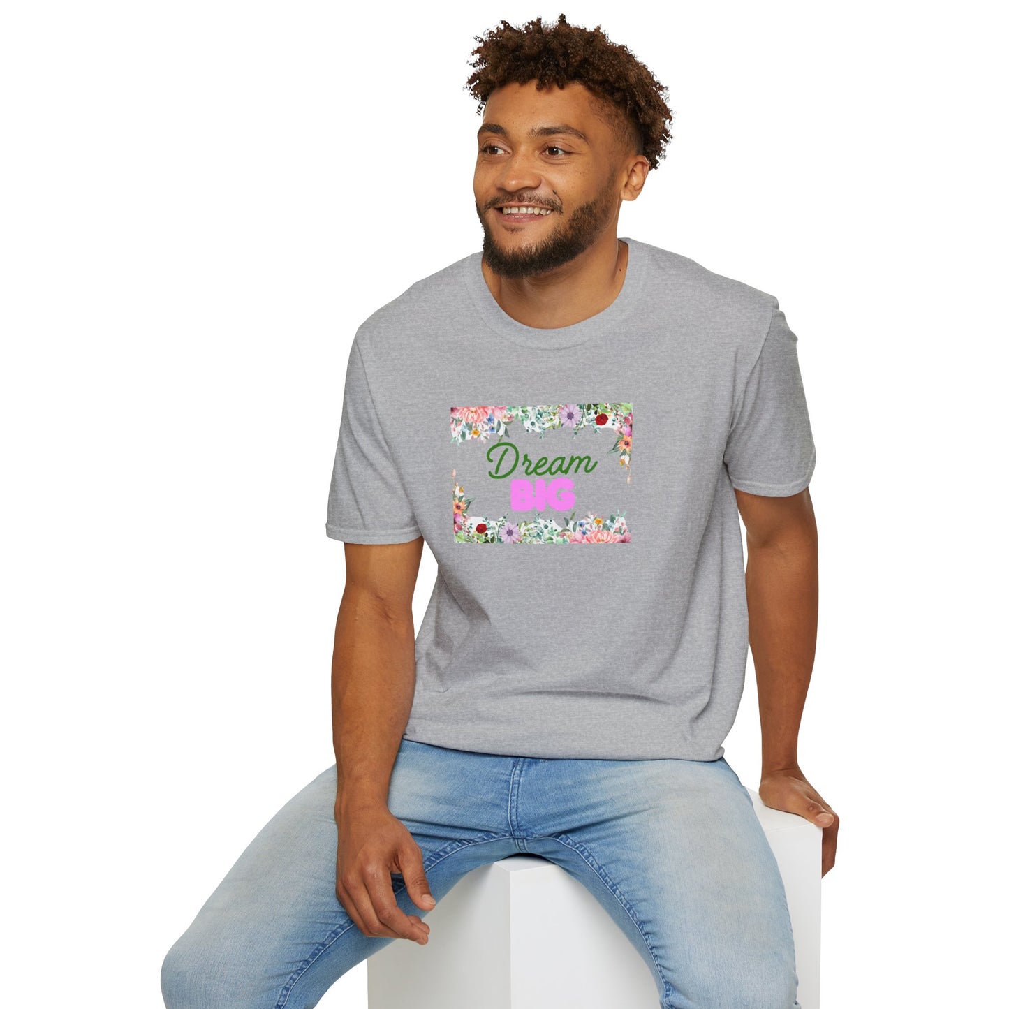 Dream Big Floral Frame T-Shirt — Inspirational Flower Graphic Tee