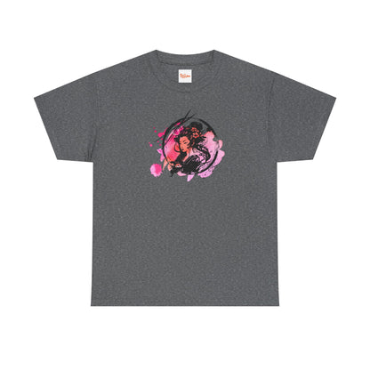 Geisha Graphic Tee — Pastel Pink Japanese-Inspired Shirt