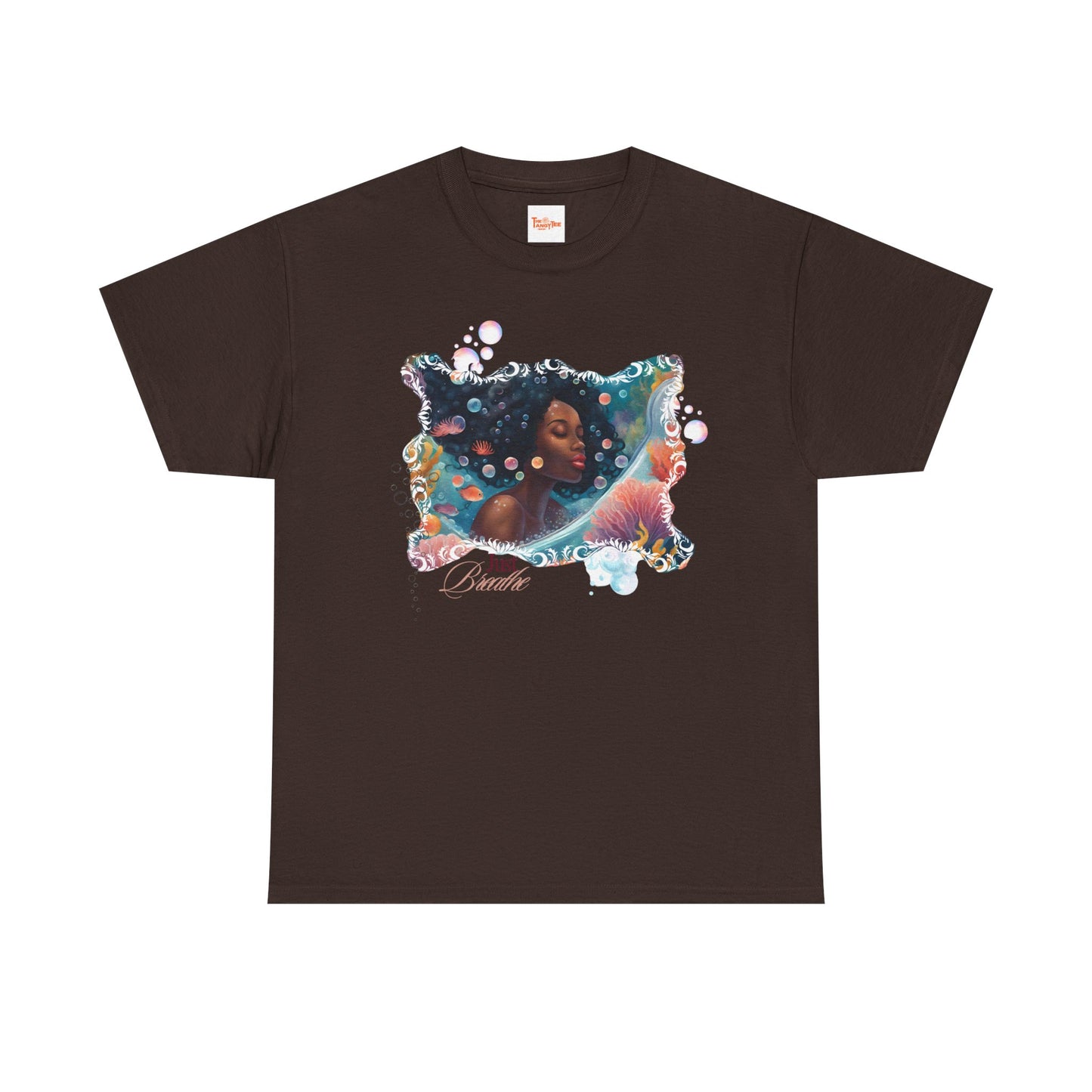 Just Breathe Unisex Tee - Graphic of Black Woman in the Bath