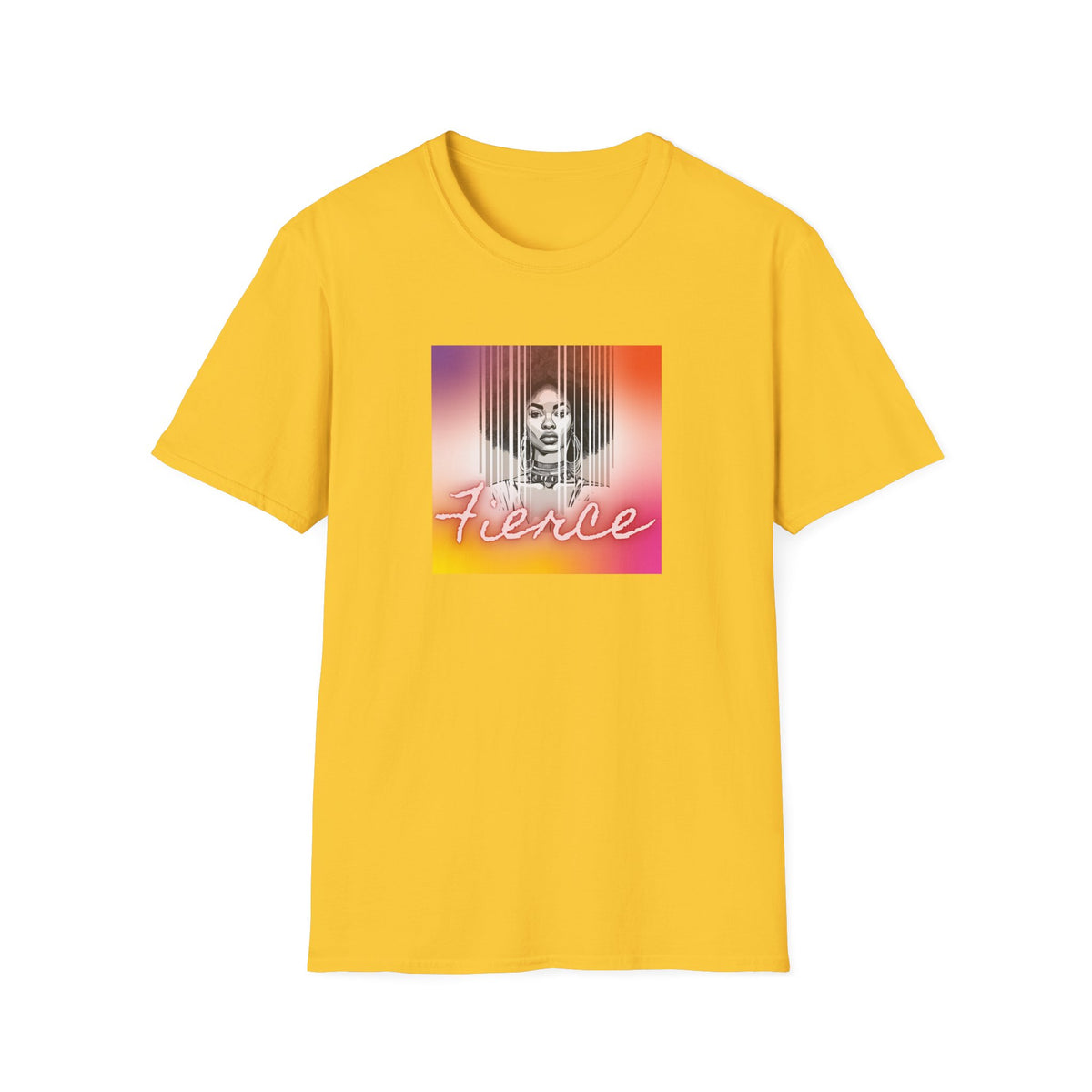 Fierce Multicolor Afro Black Woman T-Shirt
