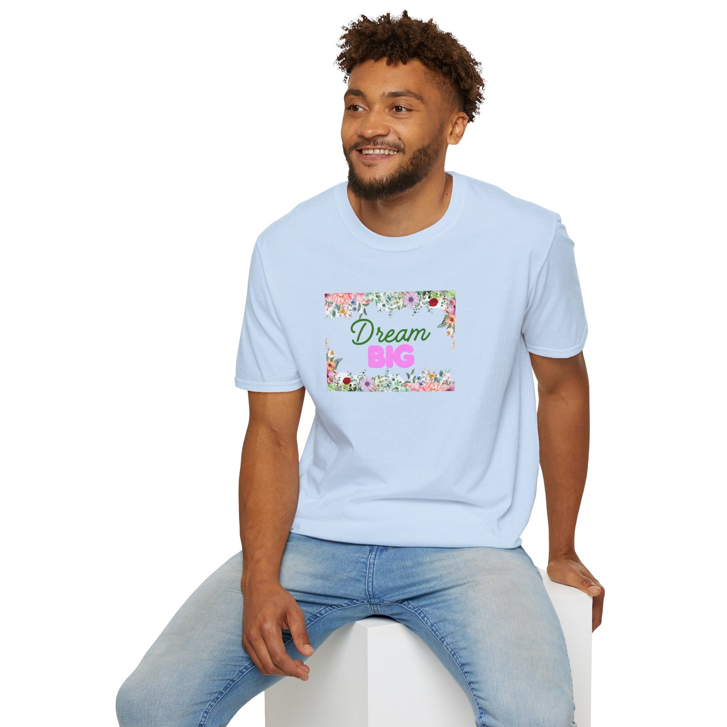 Dream Big Floral Frame T-Shirt — Inspirational Flower Graphic Tee