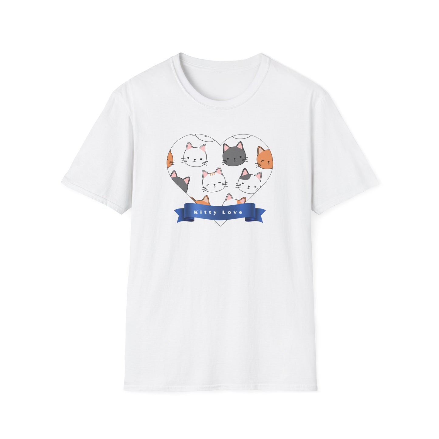 Cat Faces Unisex T-Shirt with Kitty Love Graphic