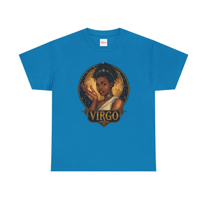 Virgo Art Nouveau Tee — African American Woman Celestial Zodiac Graphic