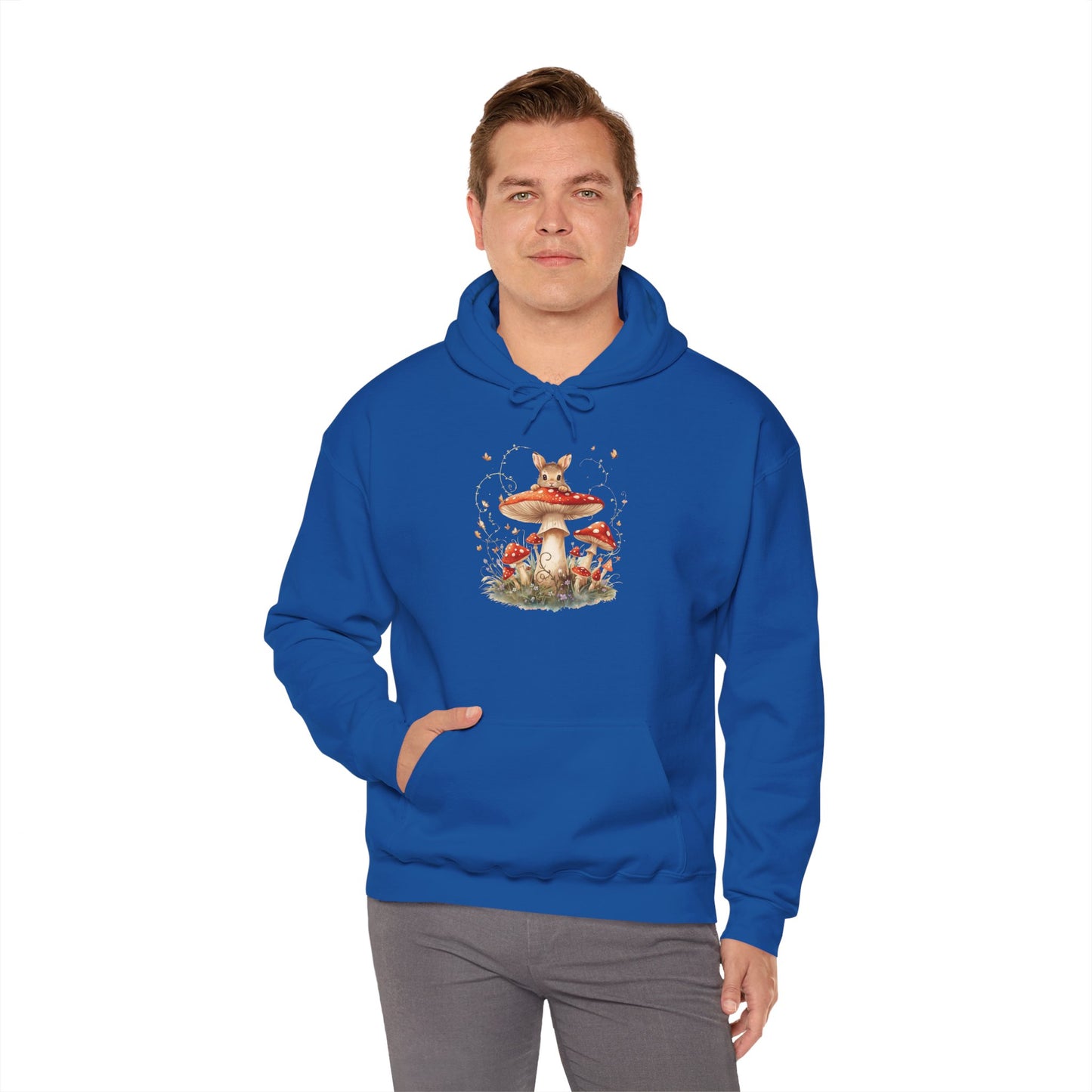 Mushroom Bunny Hoodie — Red-Capped Mushroom Graphic Sweatshirt