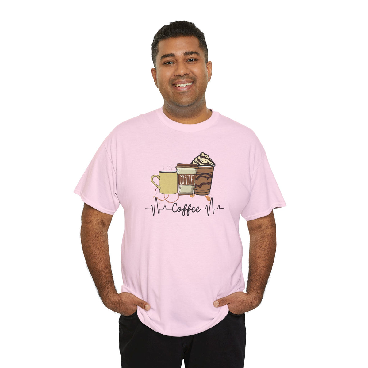 Coffee Stat T-Shirt — Graphic Tee Featuring Three Coffee Drinks