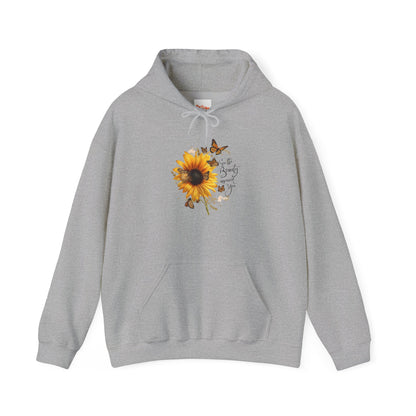See the Beauty Around You Sunflower & Monarch Hoodie