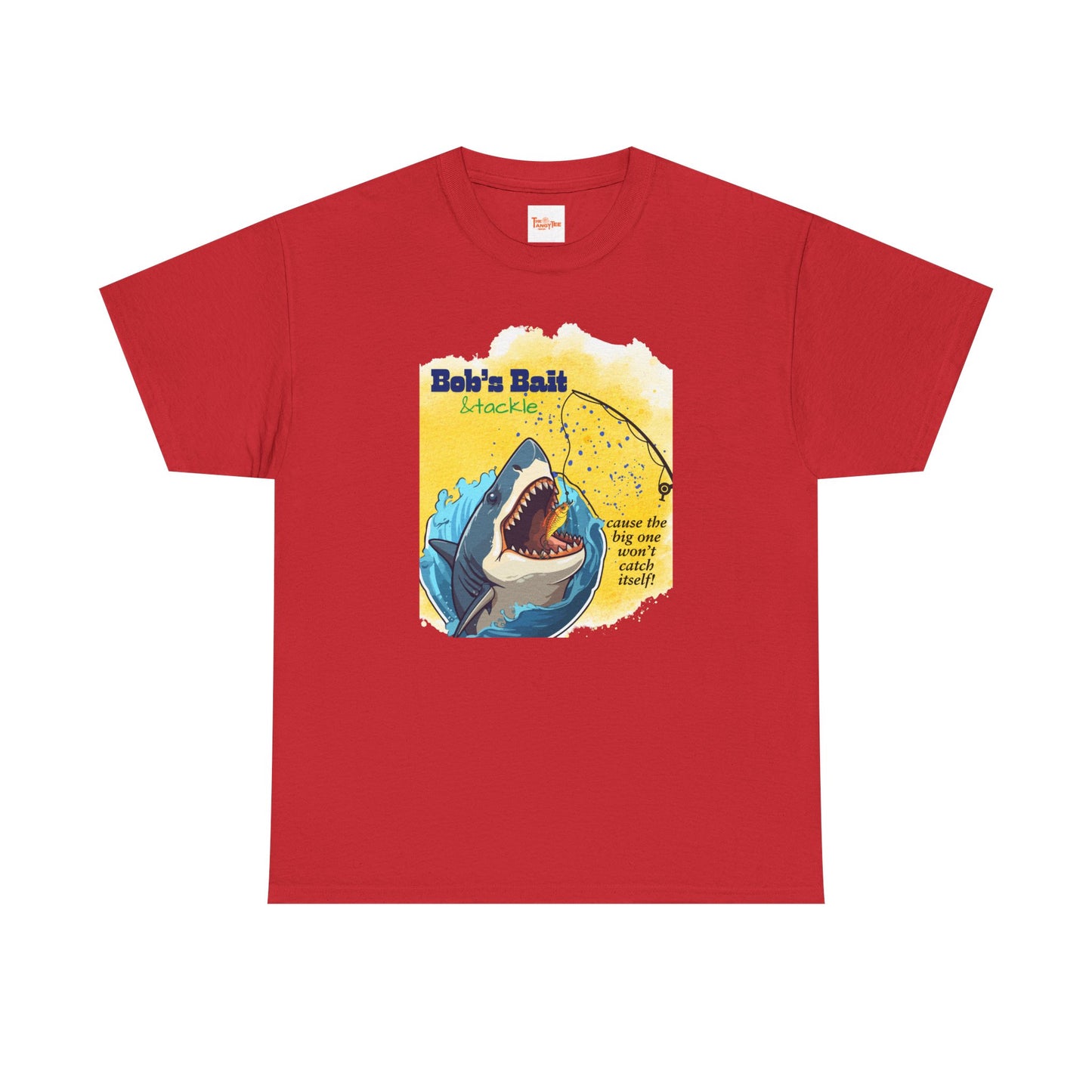 Graphic Fishing Unisex Tee - Bob's Bait and Tackle Shark Design