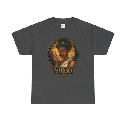 Virgo Art Nouveau Tee — African American Woman Celestial Zodiac Graphic
