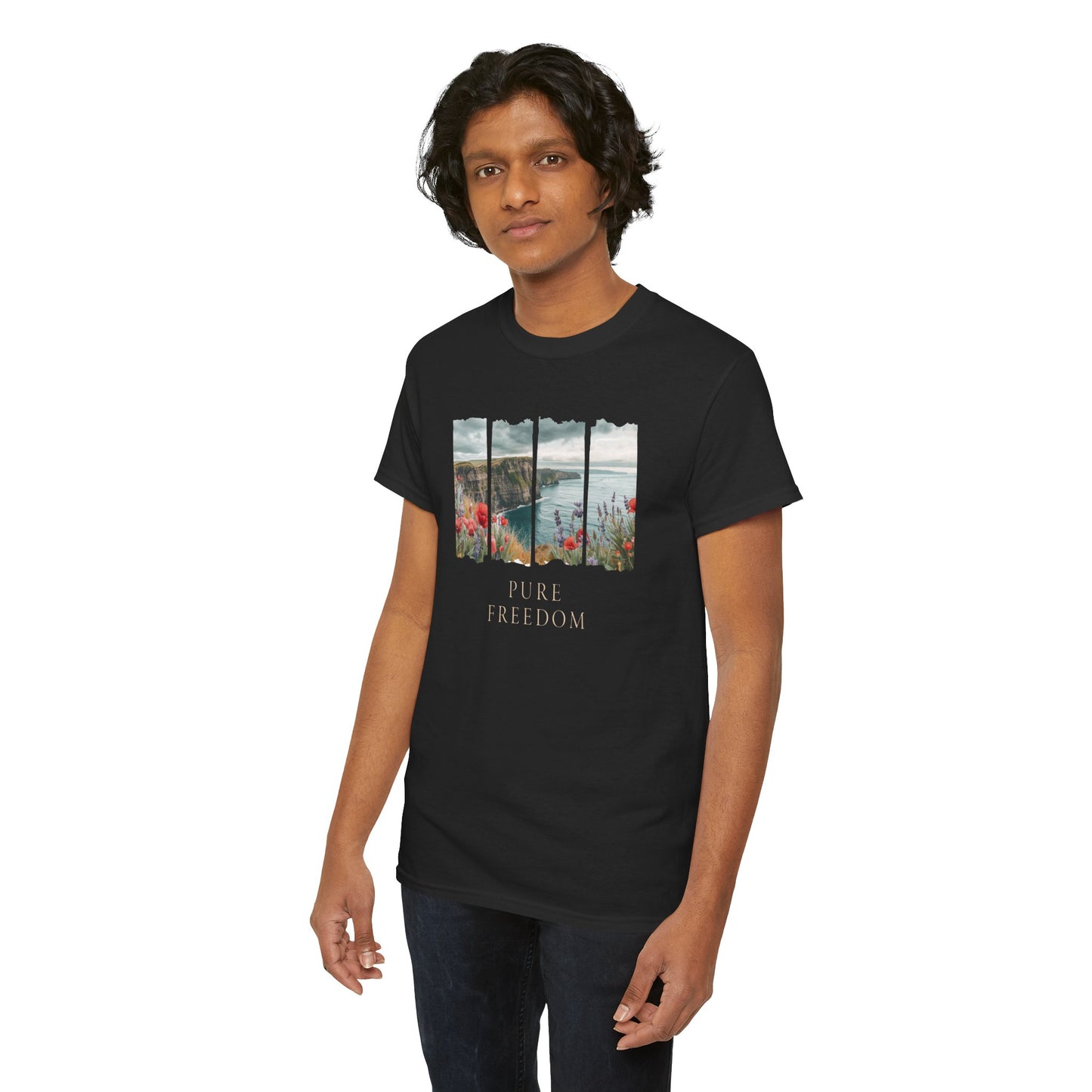 Pure Freedom Oceanside Cliff T-Shirt — Wildflower Beach Graphic Tee