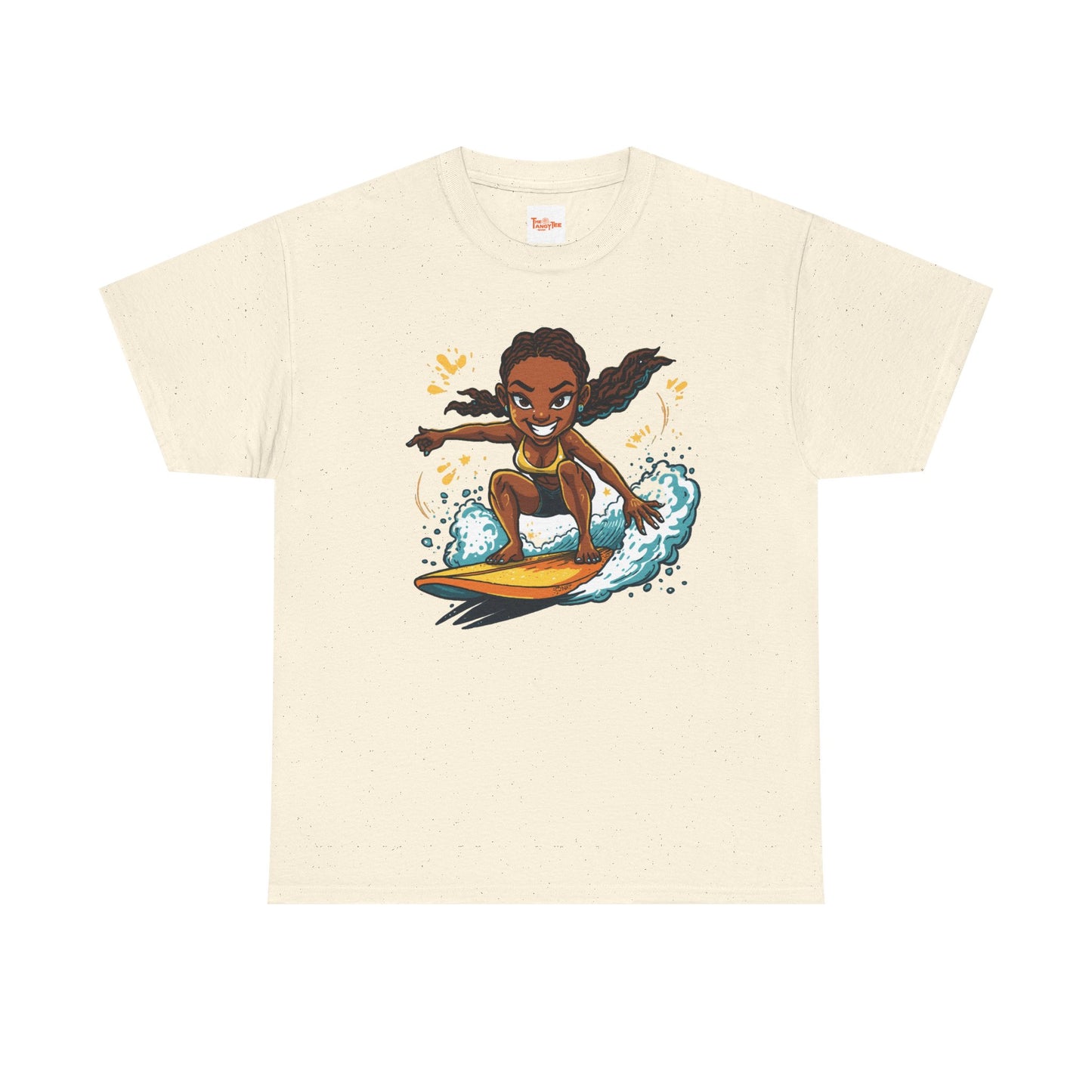 Surf Girl T-Shirt — Cute Cartoon Female Surfer Graphic Tee