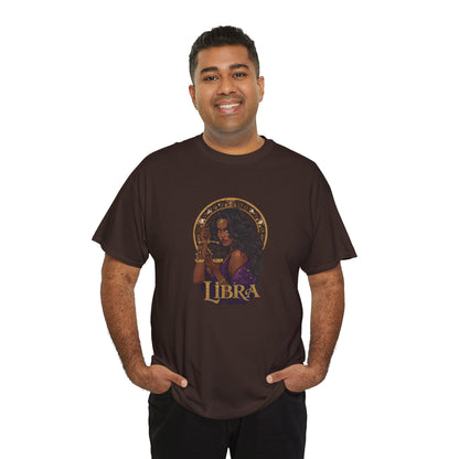 Libra Art Nouveau Tee — African American Woman with Scales Zodiac Shirt