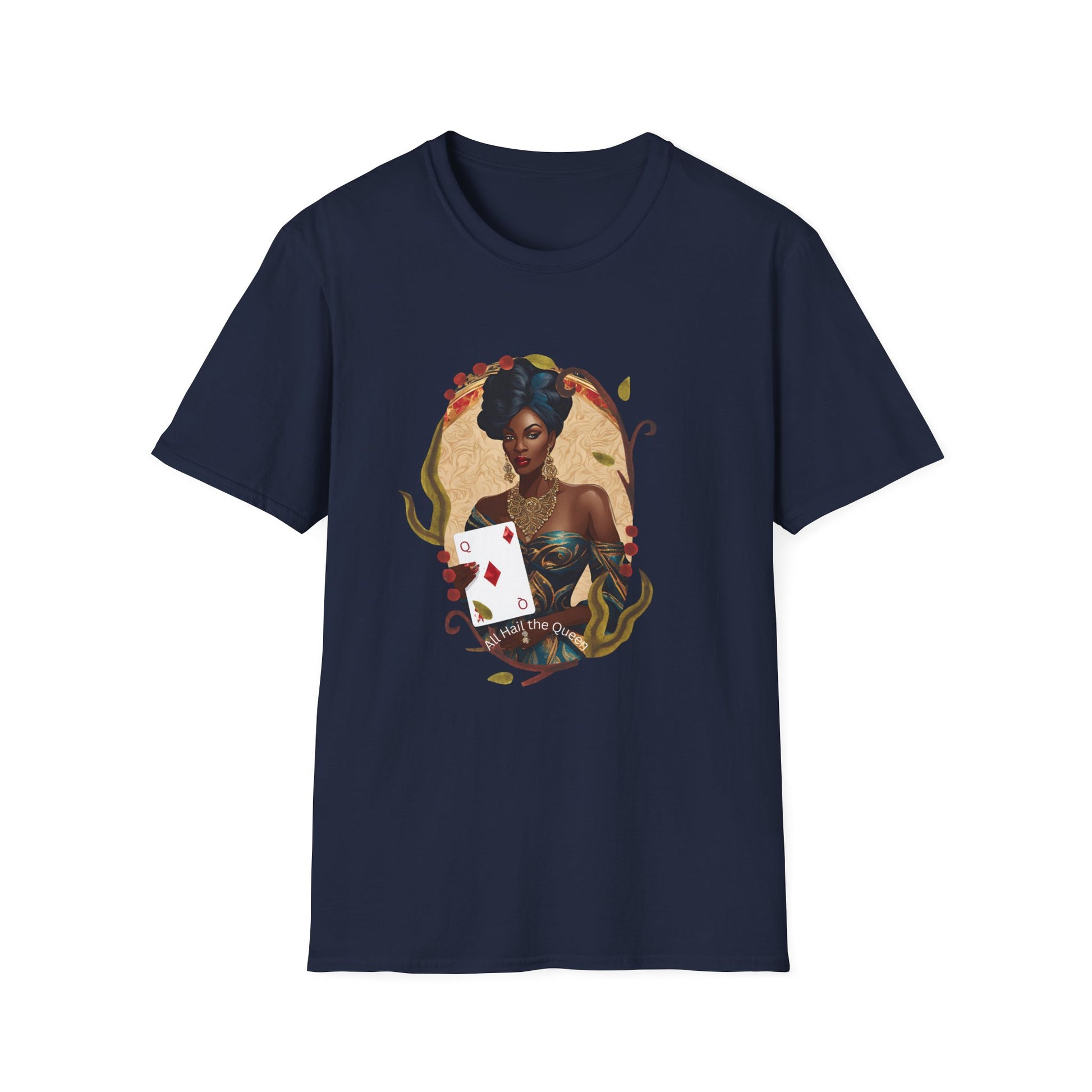 Diamonds Playing Cards Unisex T-Shirt - All Hail the Queen Design