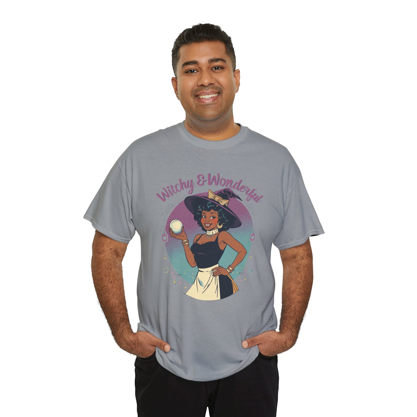 Witchy and Wonderful African American Witch T-Shirt — Crystal Ball Graphic