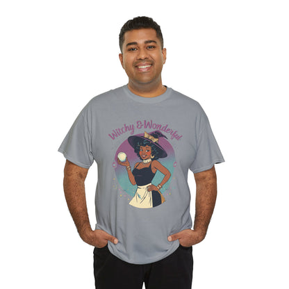 Witchy and Wonderful African American Witch T-Shirt — Crystal Ball Graphic