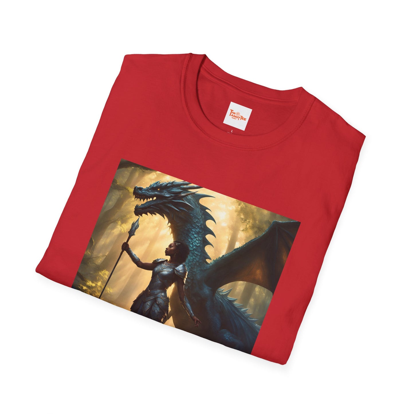 Strength Warrior T-Shirt - Black Woman with Dragon Ally