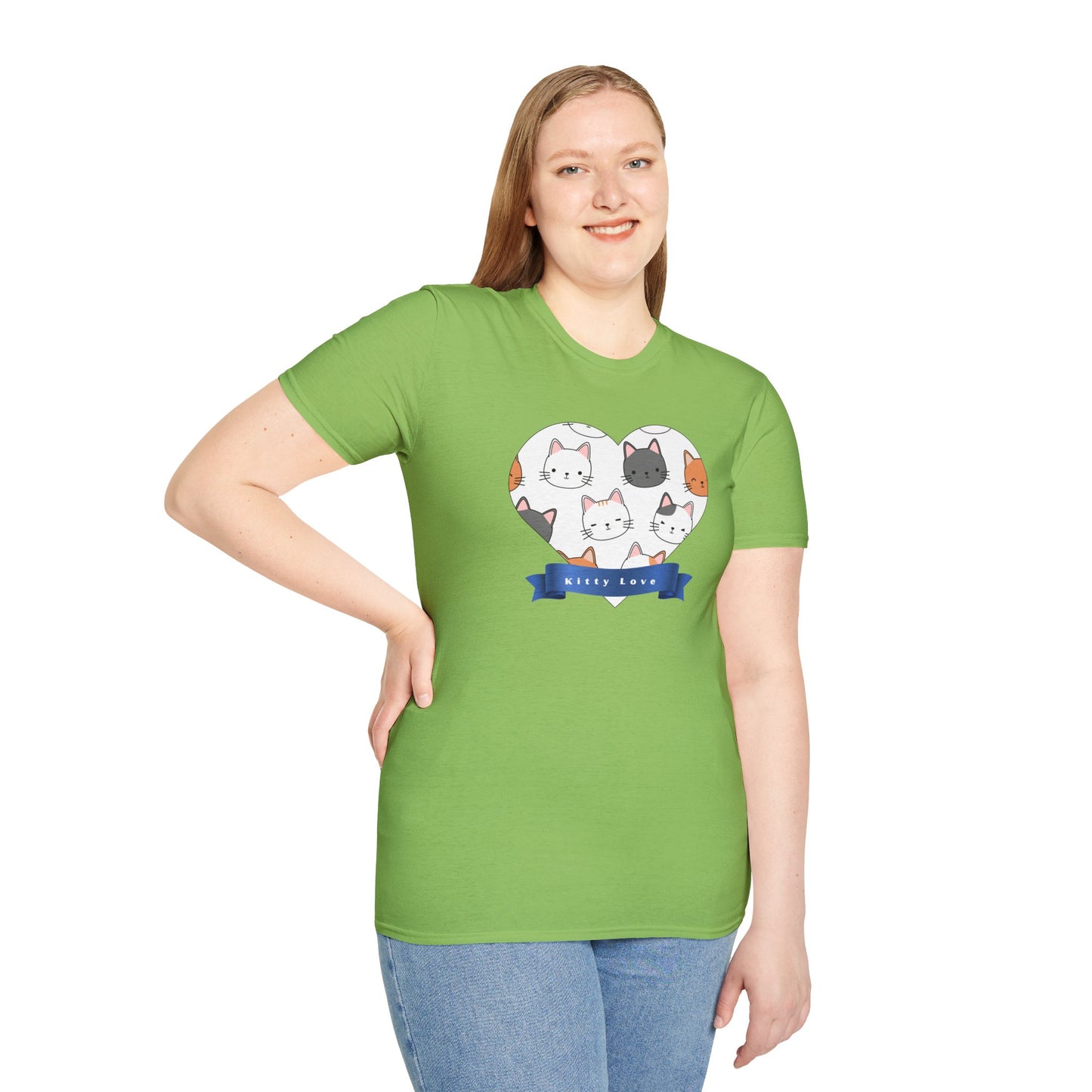Cat Faces Unisex T-Shirt with Kitty Love Graphic