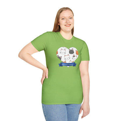 Cat Faces Unisex T-Shirt with Kitty Love Graphic