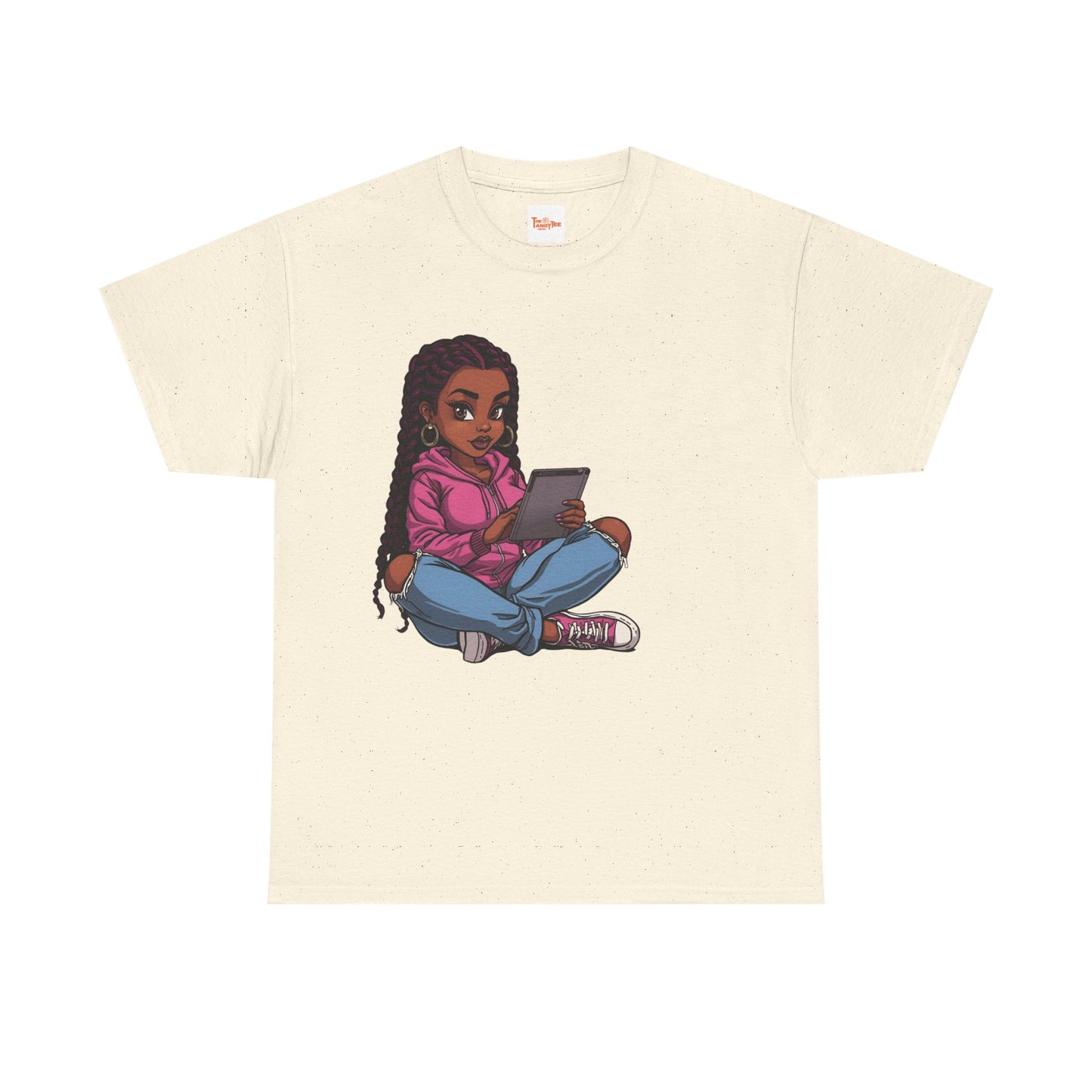 Black Teen Girl Tablet Graphic T-Shirt