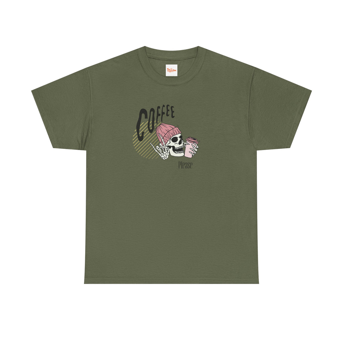 Coffee Please Skeleton T-Shirt — Skeleton Holding Coffee Graphic Tee