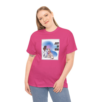 Kindness Graphic Tee, Woman with Dog, Motivational