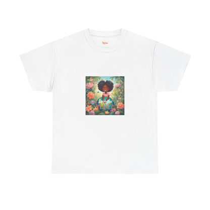 Graphic Tee Love the Planet Little Black Girl Holding Globe