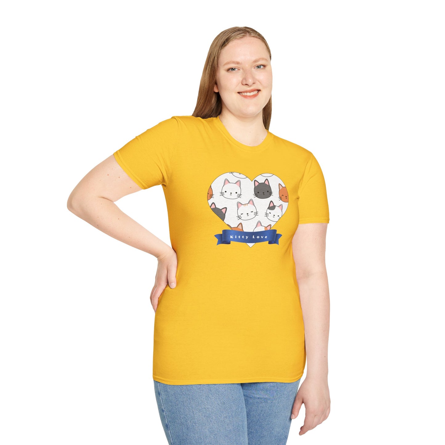 Cat Faces Unisex T-Shirt with Kitty Love Graphic
