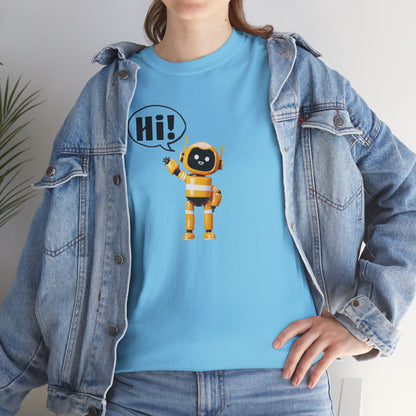 Robot Hi Graphic Tee, Unisex Cotton Tee