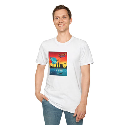 Alien Cityscape Unisex T-Shirt - Keeping it Weird Graphic Tee