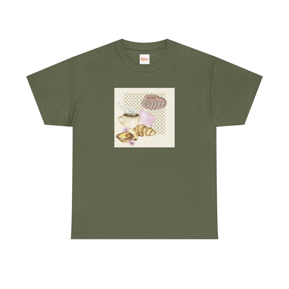 The Best Coffee Tee — Cup & Croissant Graphic T-Shirt