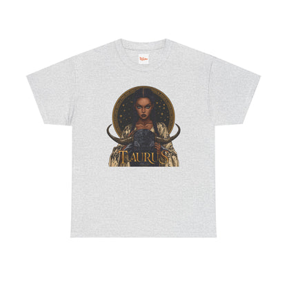 Taurus Art Nouveau Tee — African American Woman & Bull Zodiac Graphic