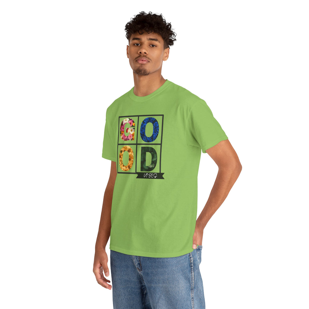 Good Vibes Flower Grid T-Shirt