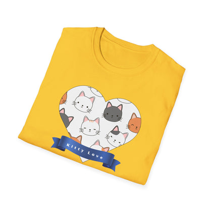 Cat Faces Unisex T-Shirt with Kitty Love Graphic