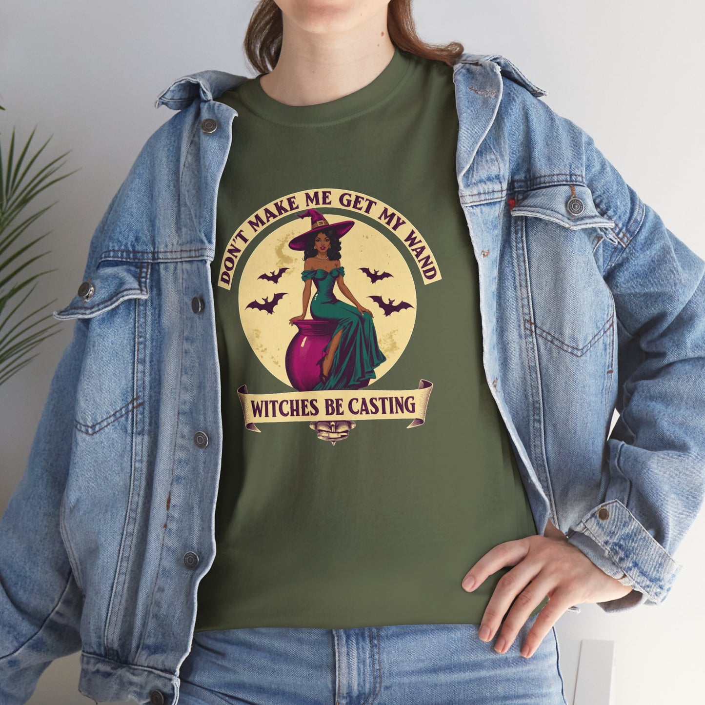 Witches Be Casting Tee — Vintage Witch Halloween T‑Shirt