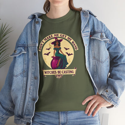 Witches Be Casting Tee — Vintage Witch Halloween T‑Shirt