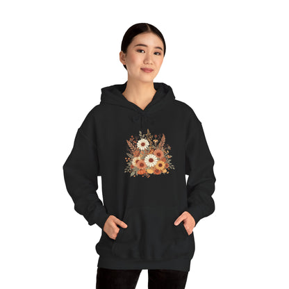 Autumn Floral Spray Hoodie — Fall Flowers Sweatshirt