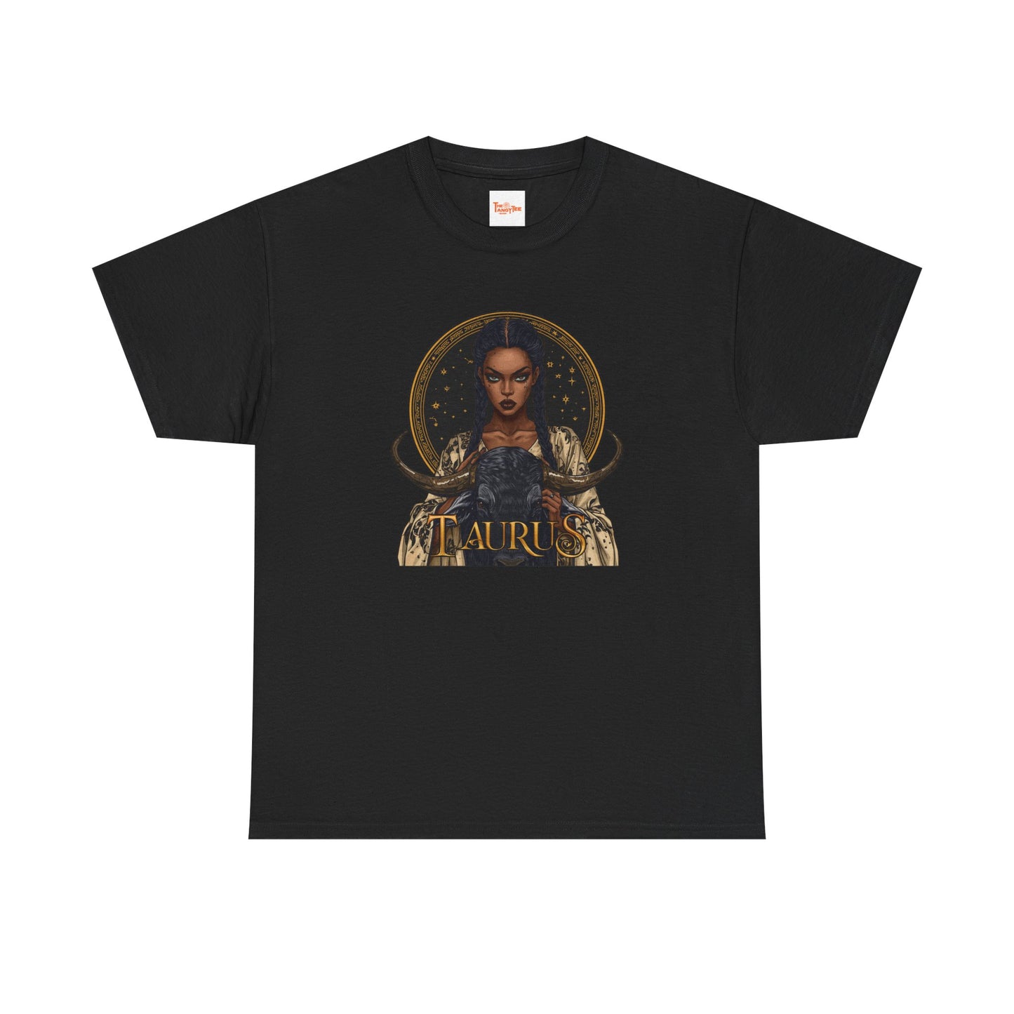 Taurus Art Nouveau Tee — African American Woman & Bull Zodiac Graphic