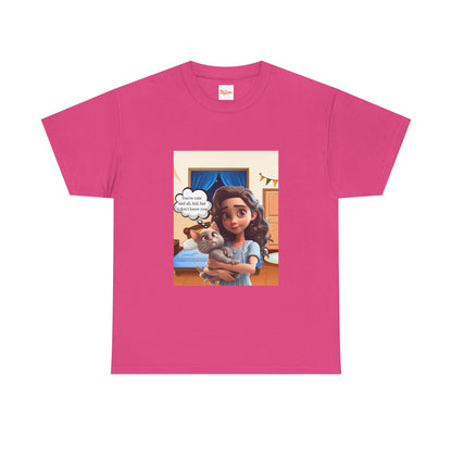 Graphic Little Girl Holding Kitten Unisex Tee