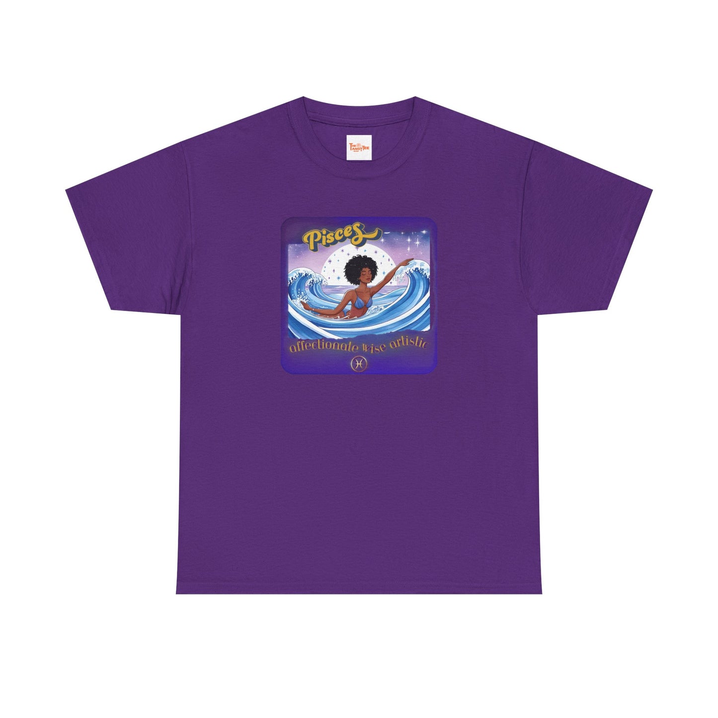 Pisces Zodiac Tee — African American Woman Swimming Graphic with Pisces Traits