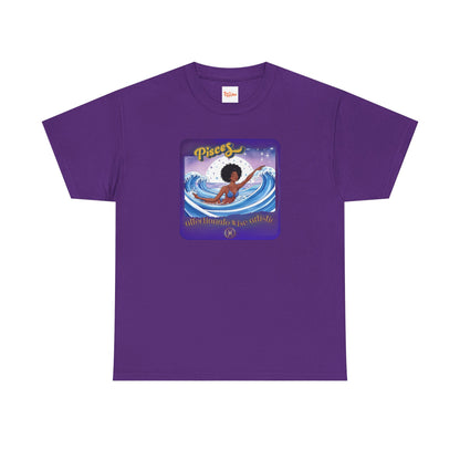Pisces Zodiac Tee — African American Woman Swimming Graphic with Pisces Traits
