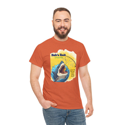 Graphic Fishing Unisex Tee - Bob's Bait and Tackle Shark Design