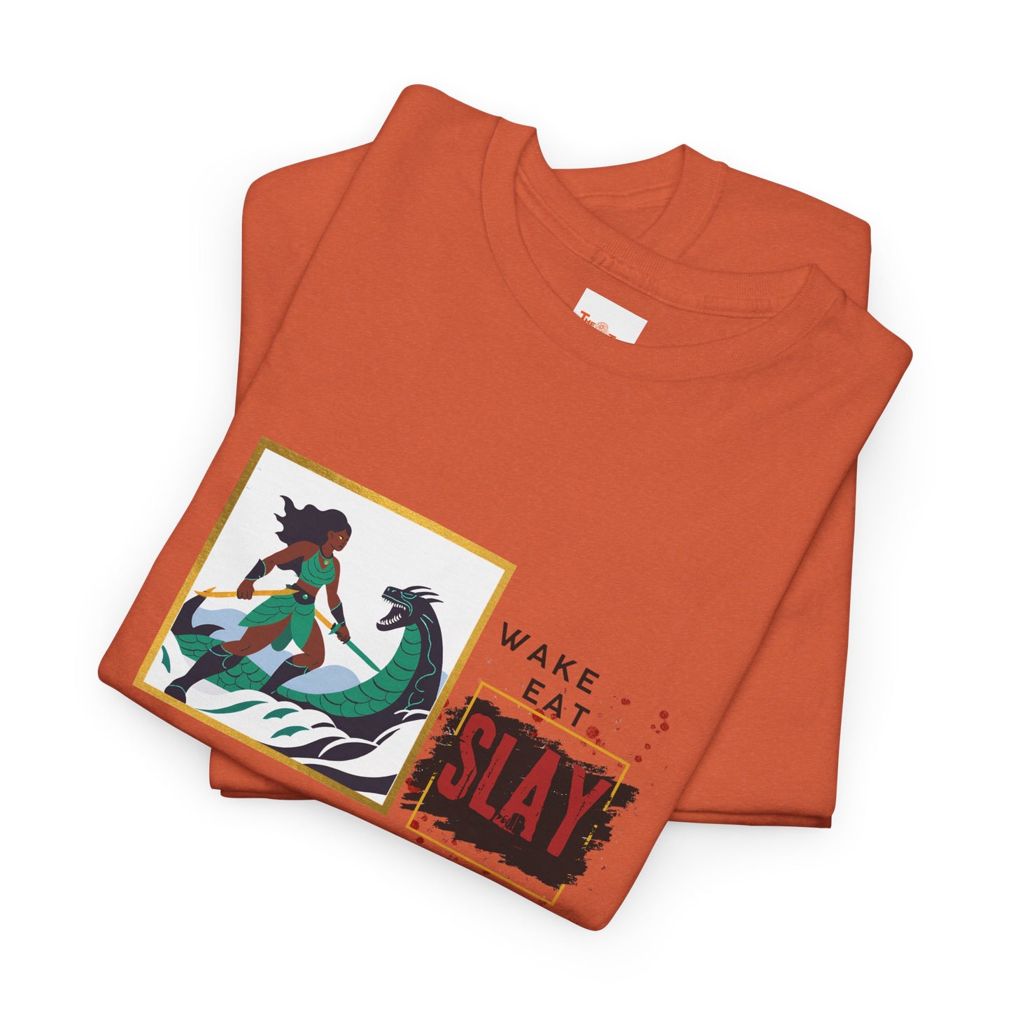 Wake Eat Slay Repeat Unisex Tee - Black Woman Sea Monster Graphic