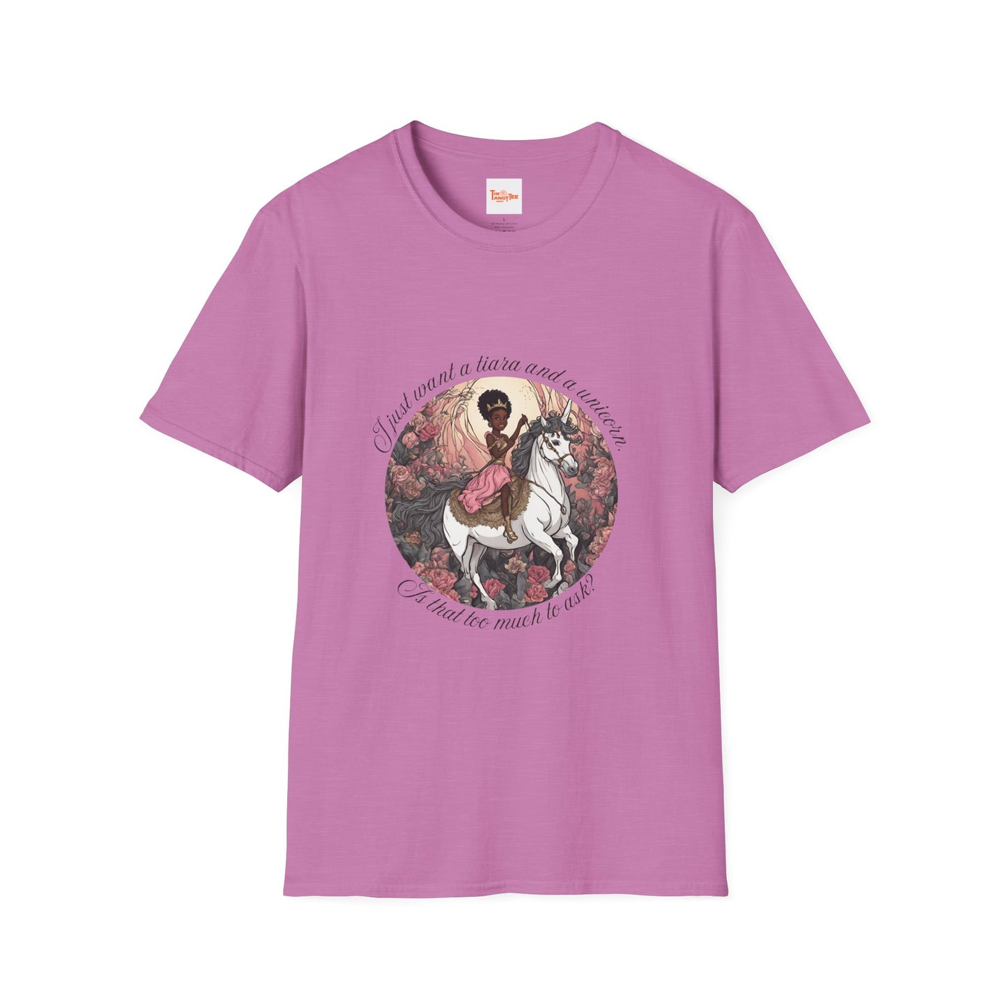 Unisex T-Shirt Black Princess on a Unicorn