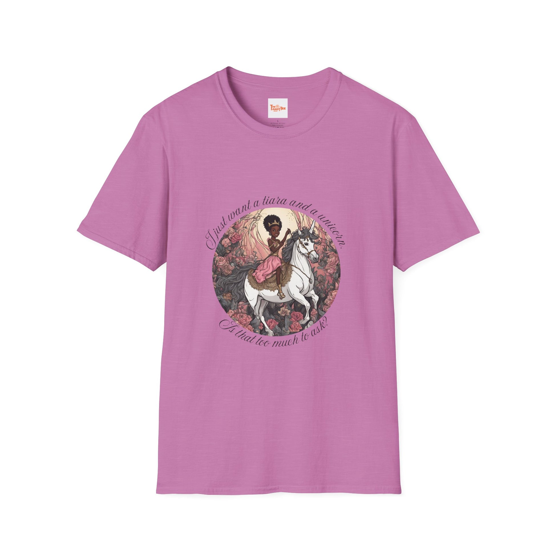 Unisex T-Shirt Black Princess on a Unicorn