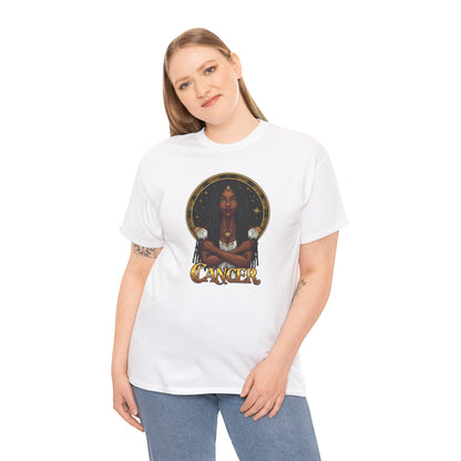 Cancer Zodiac T-Shirt — Art Nouveau African American Woman with Crab Graphic