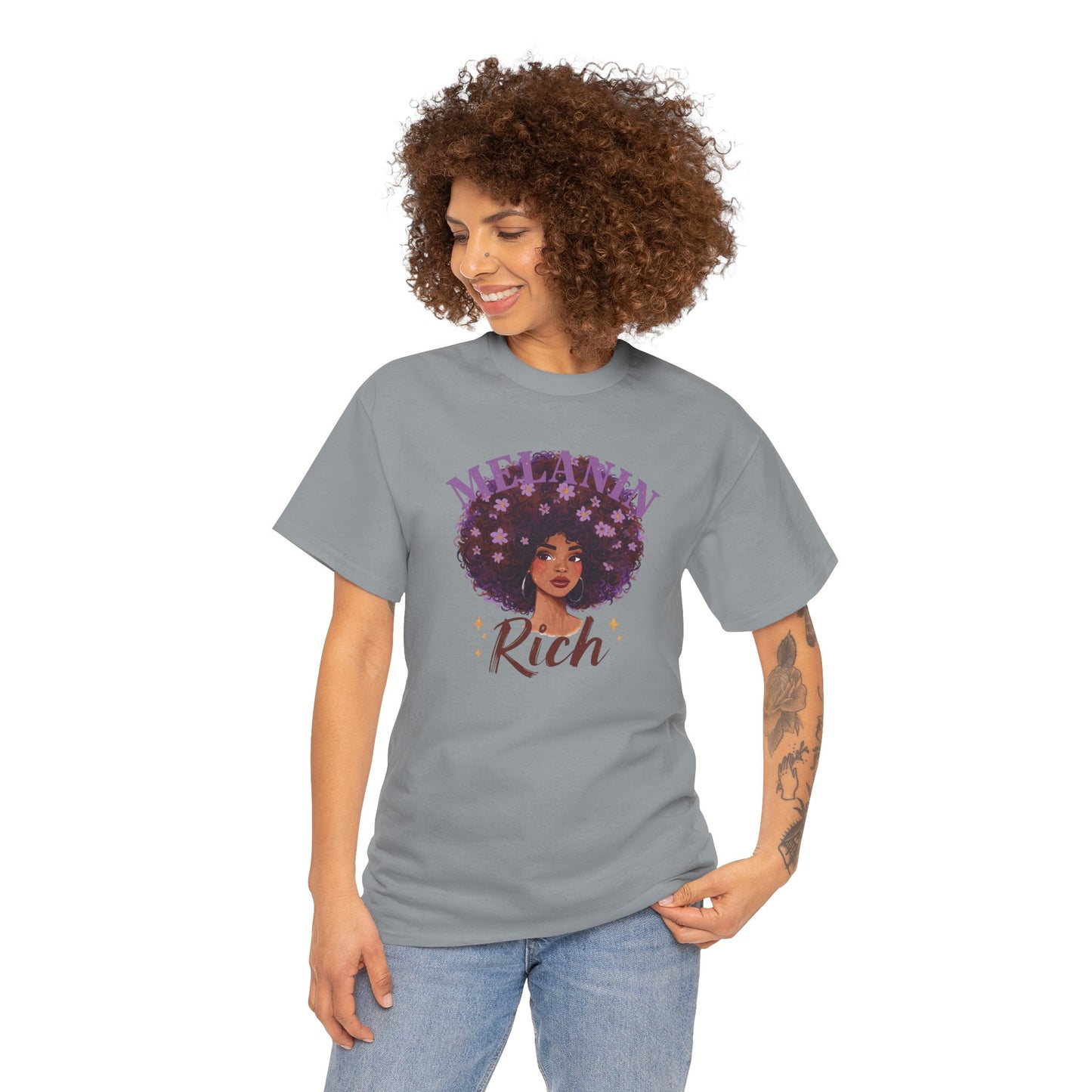 Melanin Rich Afro Floral T-Shirt